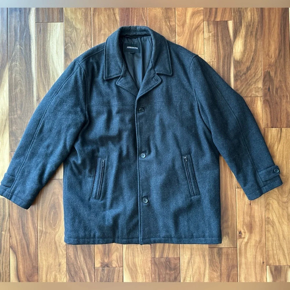 London Fog Heathered Black Peacoat size XXL - Picture 1 of 4